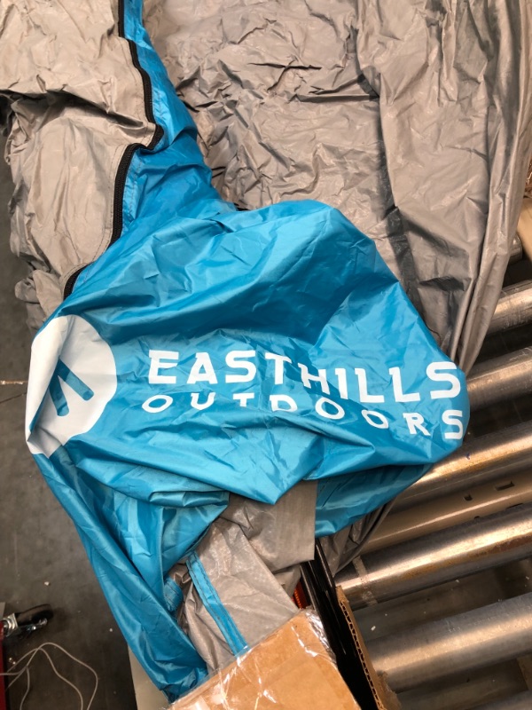 Photo 1 of Easthills Outdoors Instant Shader Enhanced Deluxe XL Beach Tent Easy Set Up 4-6 Person Popup Sun Shelter 99" Wide for Family UPF 50+ Double Silver Coating with Extended Zippered Floor Pacific Blue