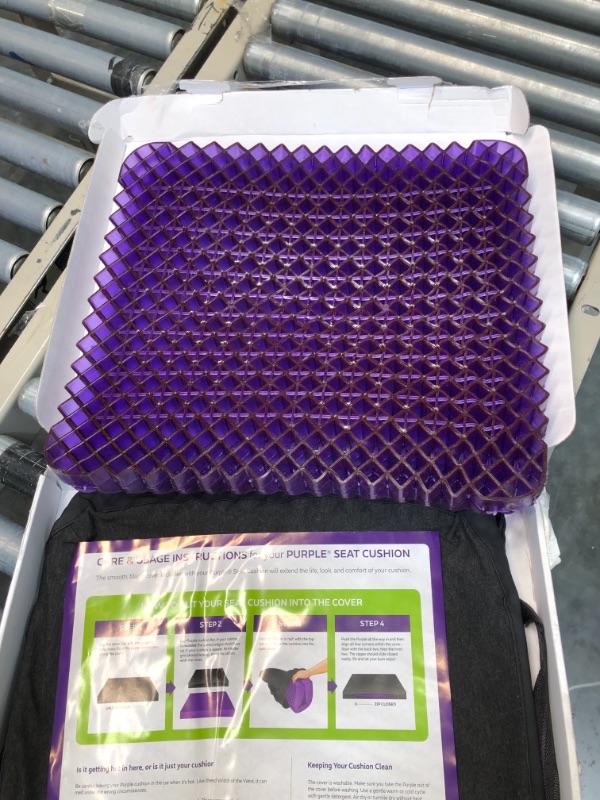 Photo 4 of Purple Double Seat Cushion | Pressure Reducing Grid Designed for Ultimate Comfort | Designed for Office Chairs | Made in The USA Double Cushion