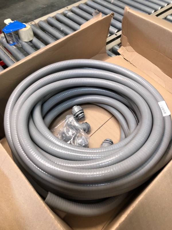 Photo 3 of Sealproof Non-metallic Liquid-Tight Conduit and Connector Kit, 1-Inch Made in USA Flexible Electrical Conduit Type B with 4 Straight and 2 90-Degree Conduit Connector Fittings, 1" Dia