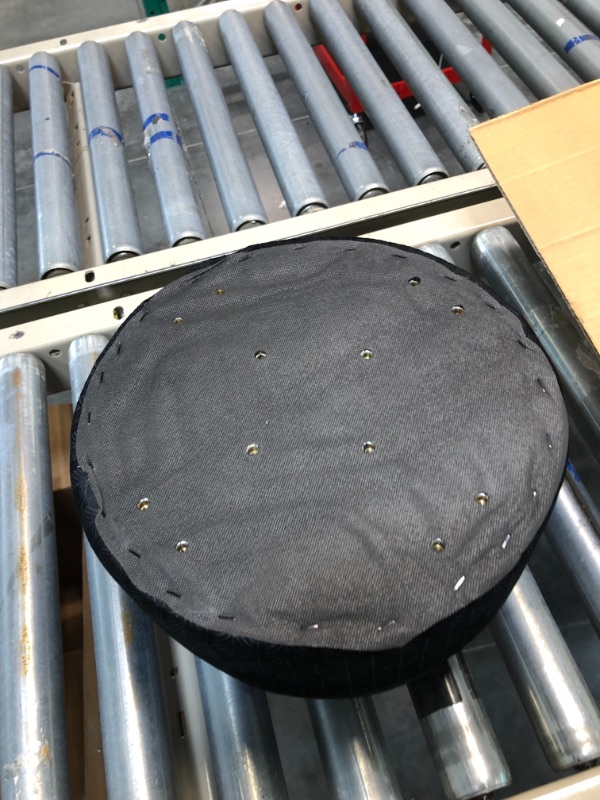 Photo 1 of Cpintltr Modern Velvet Foot Rest Stool Upholstered Round Storage Ottomans Multipurpose Dressing Stools Luxury Home Decor Ottoman Coffee Table Top Cover Footstool with Metal Legs for Couch Black