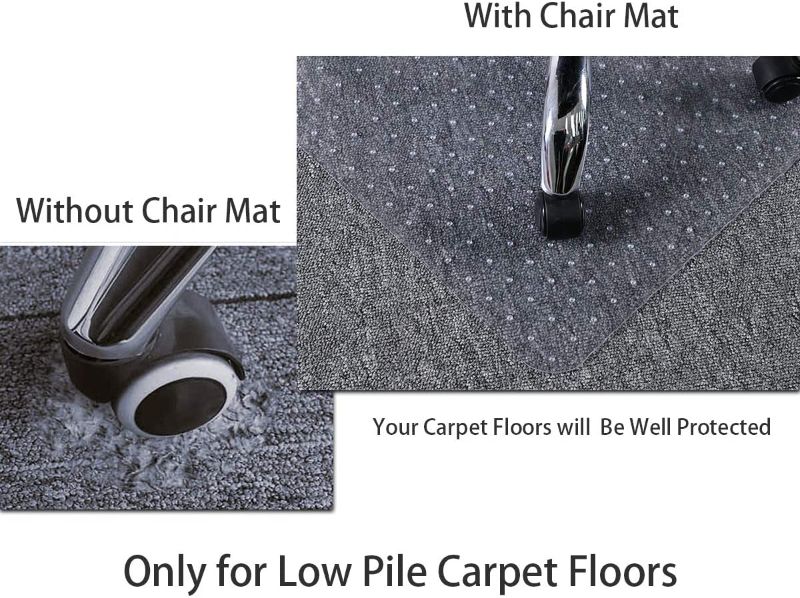 Photo 1 of HOMEK Chair Mat for Carpeted Floors, Transparent Thick Office Floor Mats for Low Pile Carpet Floors