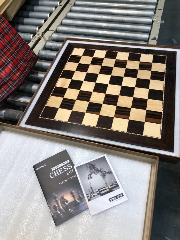 Photo 3 of AMEROUS 19 Inches Professional Wooden Tournament Chess Board with 2.0" Squares / Gift Package / Chess Board Only (No Chess Pieces)