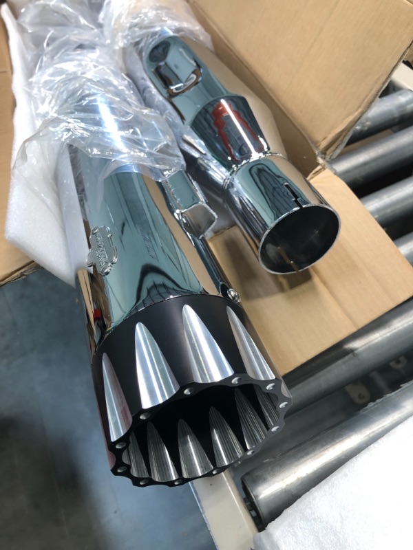 Photo 1 of SHARKROAD 4" Chrome Slip-On Mufflers Exhaust Pipes For Harley Touring 2017-2023 Street Glide, Road Glide, Road King,Electra Glide, 26CB