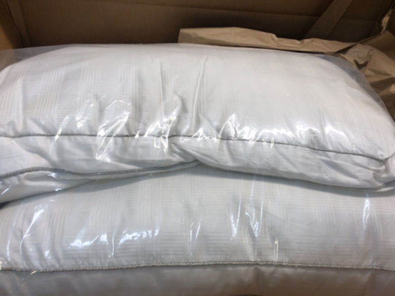 Photo 4 of 
Beautyrest Microfiber Medium Firm 2-Inch Gusset Feather 2 Pack Bed Pillows, Standard, White 2 Count