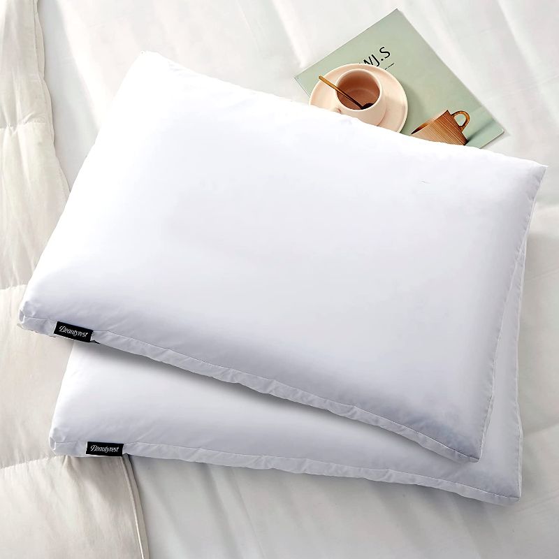 Photo 1 of 
Beautyrest Microfiber Medium Firm 2-Inch Gusset Feather 2 Pack Bed Pillows, Standard, White 2 Count