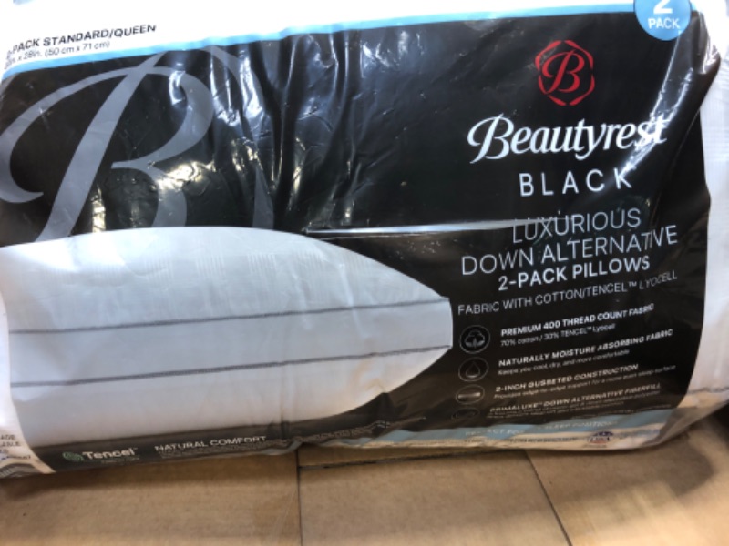 Photo 1 of 
Beautyrest Microfiber Medium Firm 2-Inch Gusset Feather 2 Pack Bed Pillows, Standard, White 2 Count
