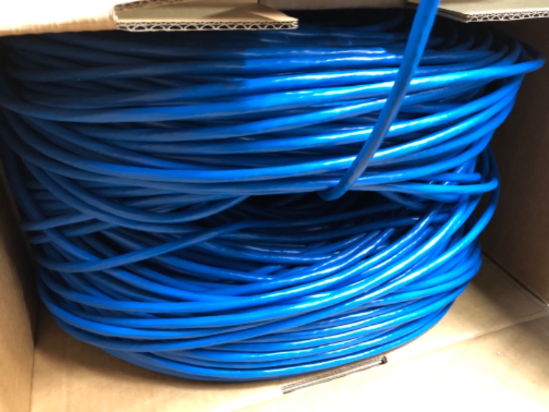 Photo 3 of 550MHZ CAT6 Plenum Cable 1000ft Blue, 23AWG 4Pair, Solid Network Cable Unshielded Twisted Pair (UTP), Available in Blue, White, Yellow, Gray, Purple, Green & Black (Blue)