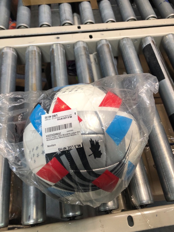 Photo 1 of adidas Unisex-Adult MLS Training Ball CLUB White/RED/BLUE 