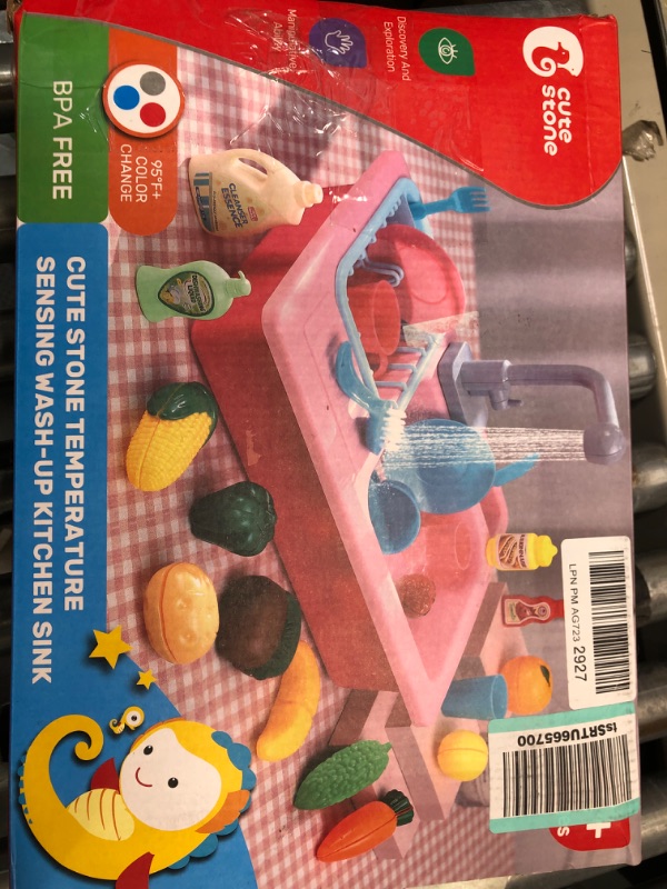 Photo 2 of CUTE STONE Play Kitchen Sink Toys,Electric Dishwasher Playing Toy with Running Water,Upgraded Automatic Faucets and Color Changing Accessories, Role Play Sink Set Gifts for Kids Boys Girls Toddler1016003923
