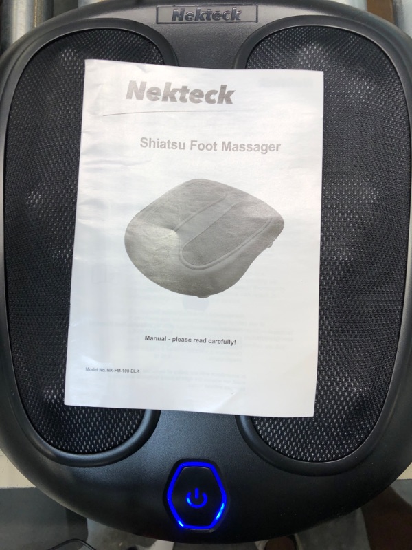 Photo 1 of Nekteck Foot Massager with Heat, Shiatsu Heated Electric Kneading Foot Massager Machine for Plantar Fasciitis, Built-in Infrared Heat Function and Power Cord Black