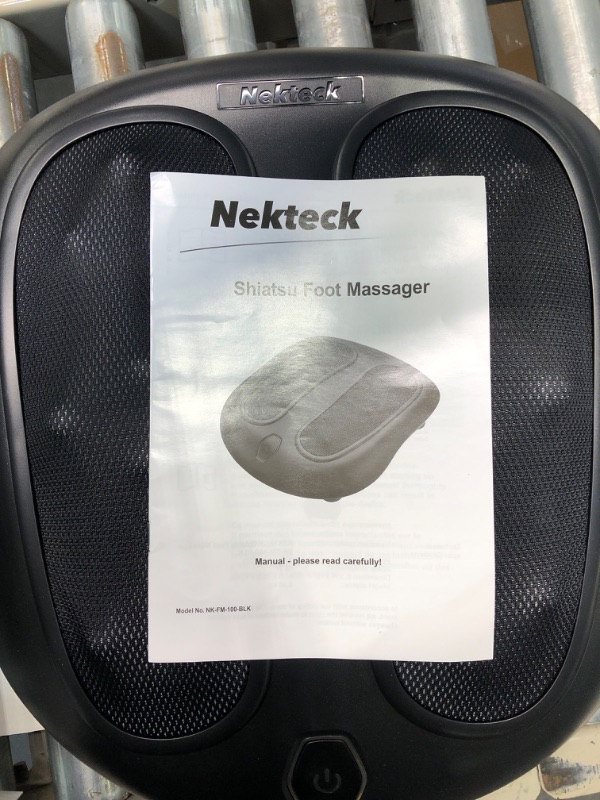 Photo 1 of Nekteck Foot Massager with Heat, Shiatsu Heated Electric Kneading Foot Massager Machine for Plantar Fasciitis, Built-in Infrared Heat Function and Power Cord Black