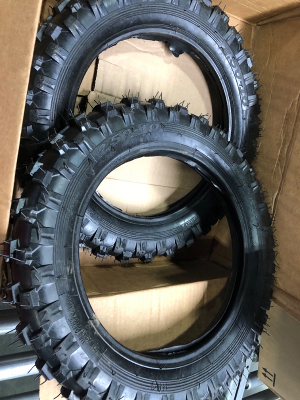 Photo 4 of 3.00-10 Dirt Bike Tire with QD015 Knobby Tread