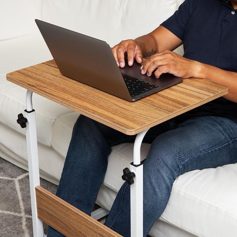 Photo 1 of Mind Reader Adjustable Rolling Lapdesk Couch End, Side Table, Over Bed Desk, Medium, Brown