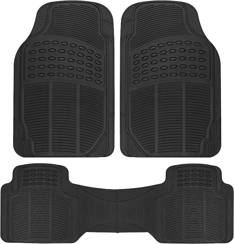 Photo 1 of BDK ProLiner Floor Mats for Cars Trucks SUV, Black 3-Piece Heavy Duty Car Mats with Universal Fit Design, All Weather Car Floor Liners