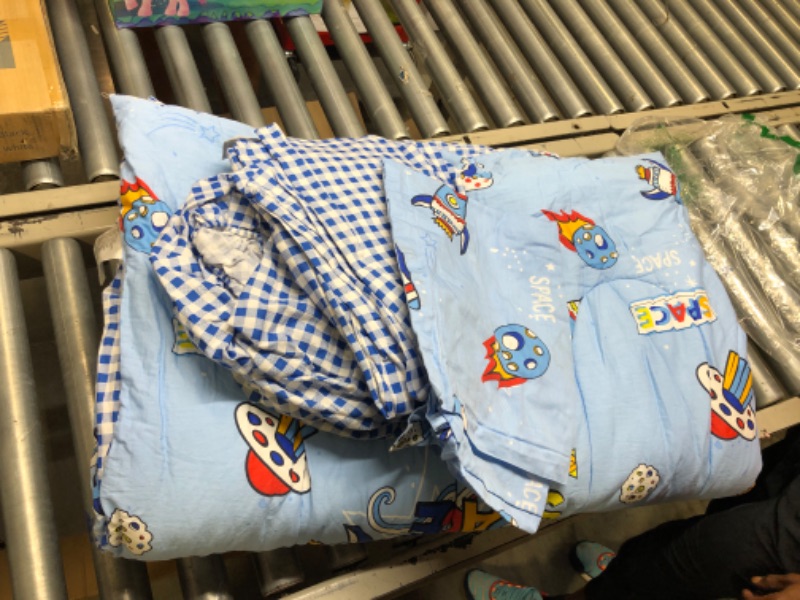 Photo 1 of 100% Cotton Children's Bedding Space Shuttle Rocket Design Comforter Set