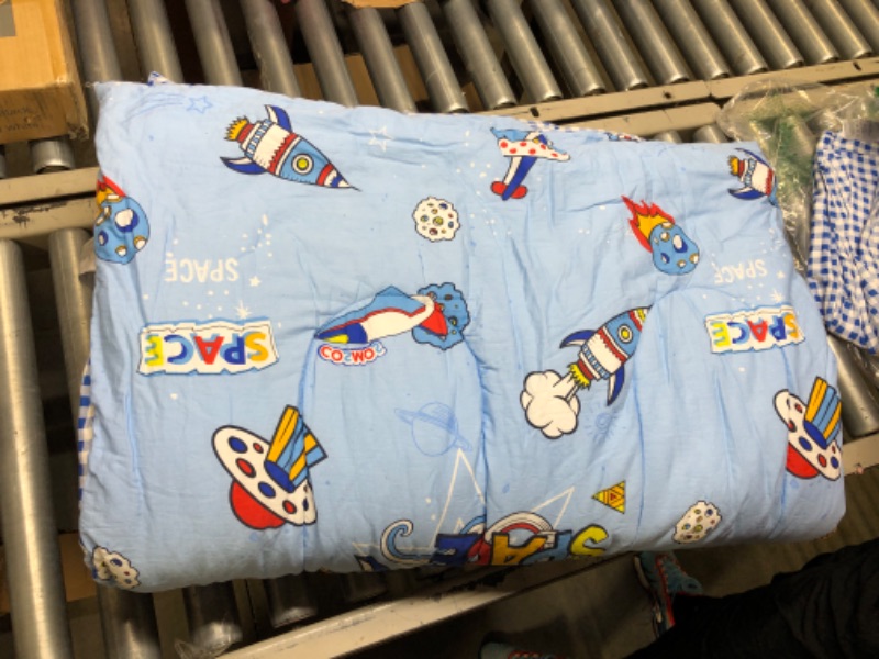 Photo 2 of 100% Cotton Children's Bedding Space Shuttle Rocket Design Comforter Set