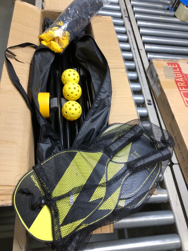 Photo 2 of AboveGenius Pickleball Paddles, Pickleball Set, Includes 4 Premium Wood Pickleball Paddles, 4 Pickleball Balls,1 Portable Net(17 FT),1 Storage Bag,1 Carry Bag,and 1 Court Marker