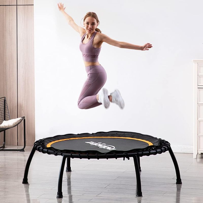 Photo 1 of Zupapa Silent Mini Fitness Trampoline– Indoor Rebounder for Adults – Best Urban Cardio Jump Fitness Workout Trainer – Max Limit 330 lbs