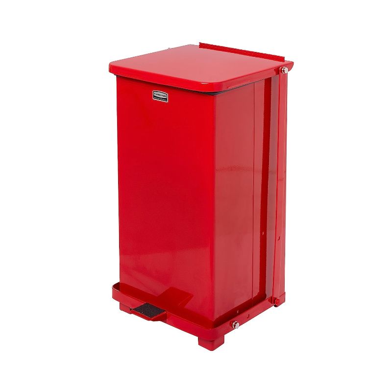 Photo 1 of 
Rubbermaid Commercial Products Defenders Steel Step Trash Can with Plastic Liner, 12-Gallon, Red, Good with Infectious Waste in Doctors...