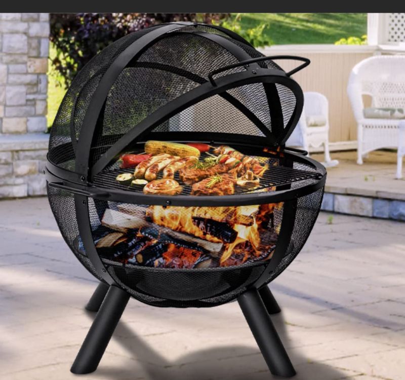 Photo 1 of 
Ikuby Ball of Fire Pit 35" Outdoor fire Ball with BBQ Grill fire Globe Pit Large Round fire Pit,Patio Fire Pit Fireplace for Camping, Outdoor Heating,...
