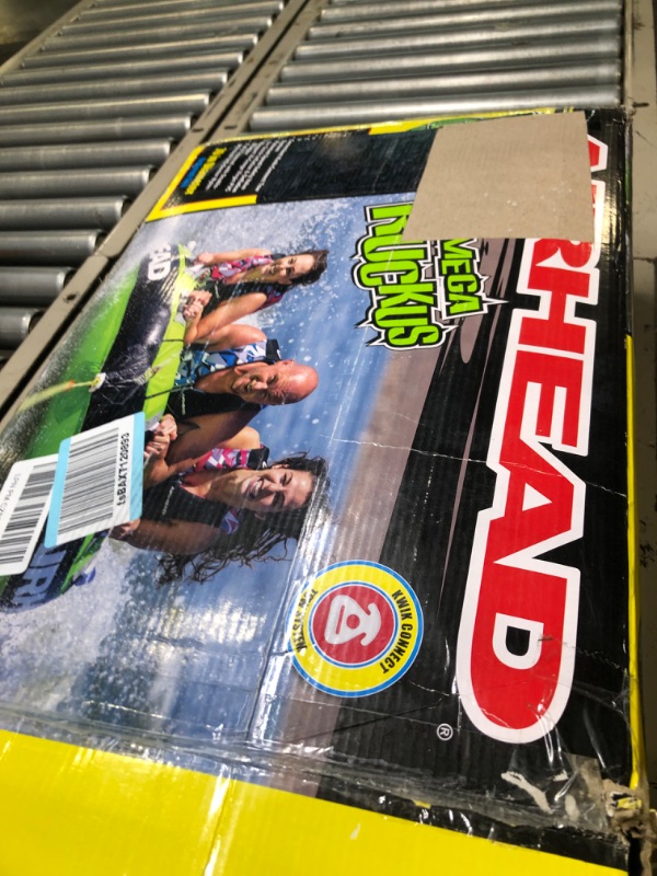 Photo 2 of Airhead Mega Ruckus Towable 1-3 Rider Tube for Boating and Water Sports, Kwik-Connect Tow, Double-Stitched Nylon Cover & Padded Handles