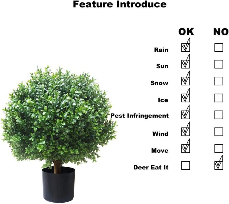 Photo 1 of 24''T 18''D Artificial Trees for Outdoors Set of Potted Bushes Home Decor Artificial Topiariy Trees for Front Porch