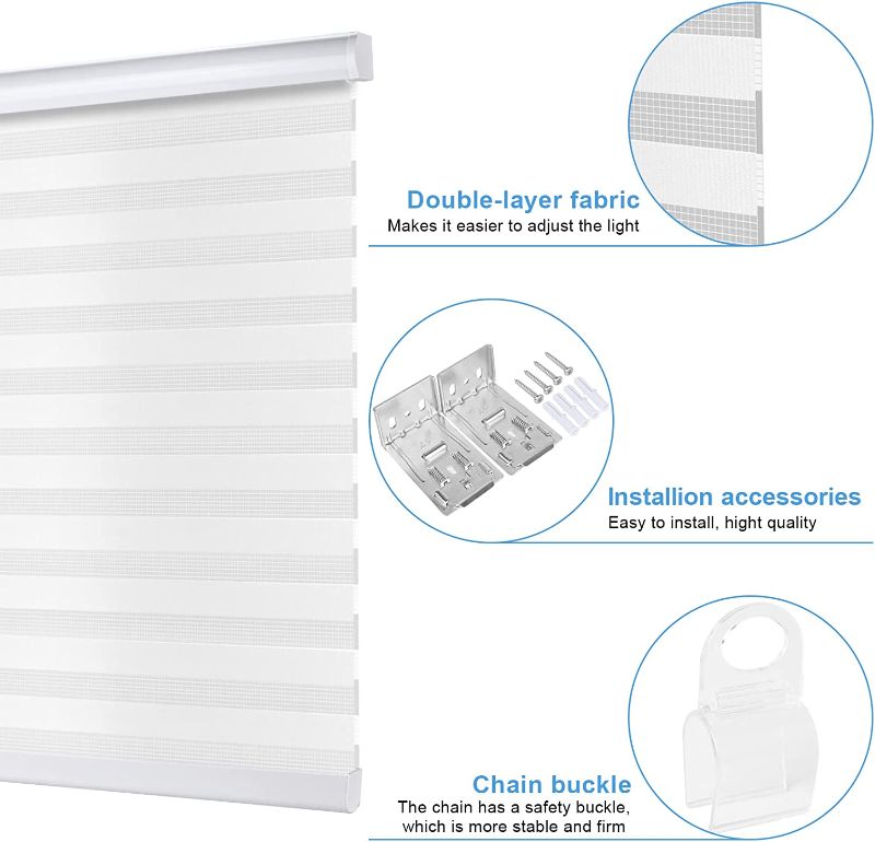 Photo 1 of 
DONG KETRUM Blinds for Windows 72 in Wide, Zebra Roller Blinds Dual Layer, Light Filtering Cordless Zebra Blinds 72 inch Wide, 72”Darkening Window Blinds...