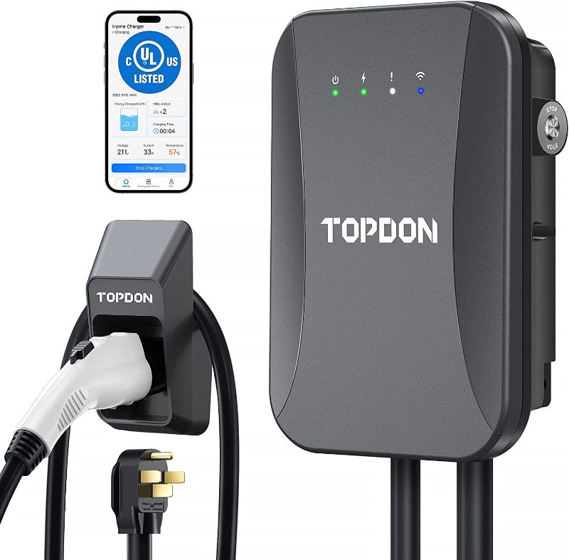 Photo 1 of 
Topdon Level 2 EV Charger,40Amp Home Electric Vehicle Charger, 14-50 Plug NEMA TYPE4, UL Listed Energy Star, Electric Car Charger with WiFi, EVSE, Car...