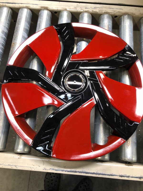 Photo 2 of 
XhuangTech 4Pcs/Set Car Chrome Wheel Rim Skin Cover Hub Caps Hubcap Wheel Cover (Red & Black, 15inch)