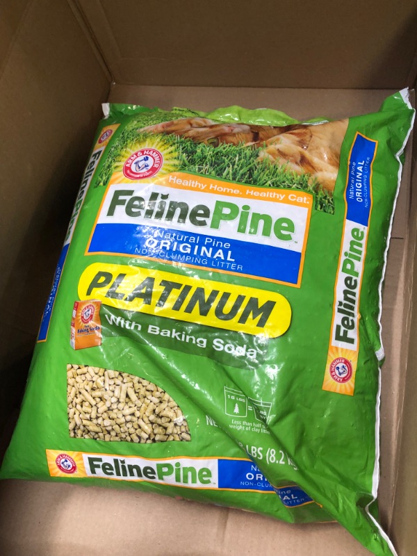 Photo 3 of ARM & HAMMER Feline Pine Platinum with Baking Soda Non-Clumping Cat Litter, 18lb Bag, No Added Scent