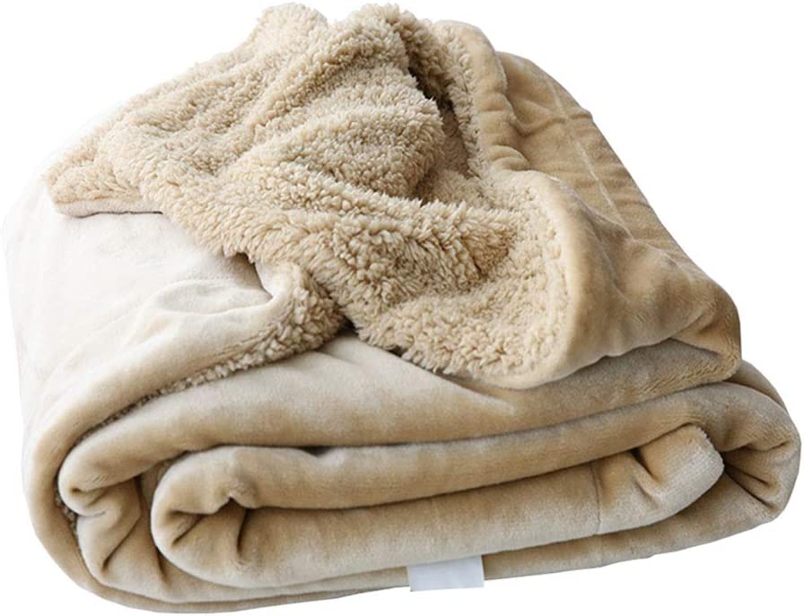 Photo 1 of 
Blanket Double Thick Warm Blanket Blanket Flannel Bed Blanket Double Sofa Blanket Winter WEIYV (Color : Khaki, Size : 200230cm)