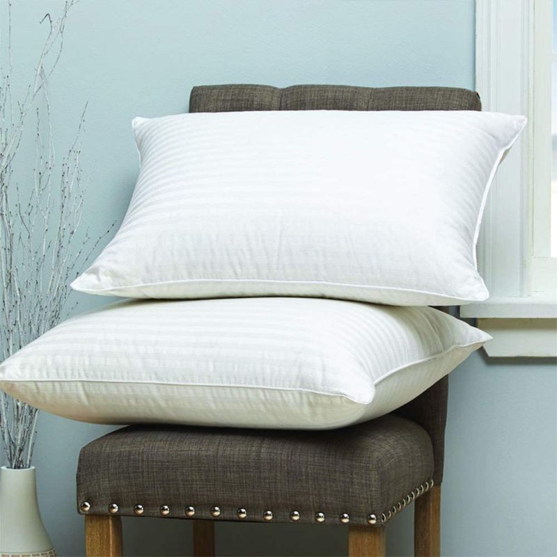 Photo 1 of 
Cuddledown Dreamstead Premium Sleeping Pillow| European White Duck Down | 600 Fill Power | 300 Thread Count 100% Cotton Shell | Damask Striped