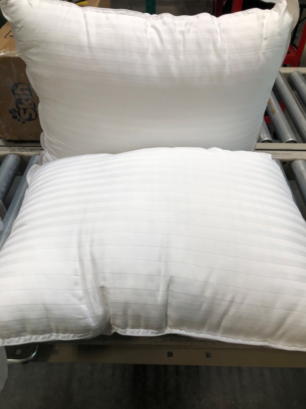 Photo 3 of 
Cuddledown Dreamstead Premium Sleeping Pillow| European White Duck Down | 600 Fill Power | 300 Thread Count 100% Cotton Shell | Damask Striped