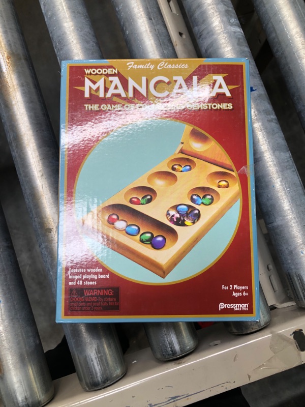 Photo 2 of Pressman Mancala - Real Wood Folding Set, with Multicolor Stones by Pressman