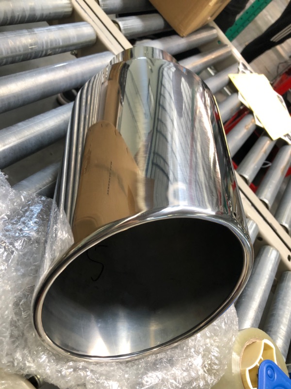 Photo 3 of Jinsanity Performance 5"x8"x15" Inch Universal Exhaust Tip, Stainless Steel Diesel Exhaust Tailpipe Tip, Clamp On Design.