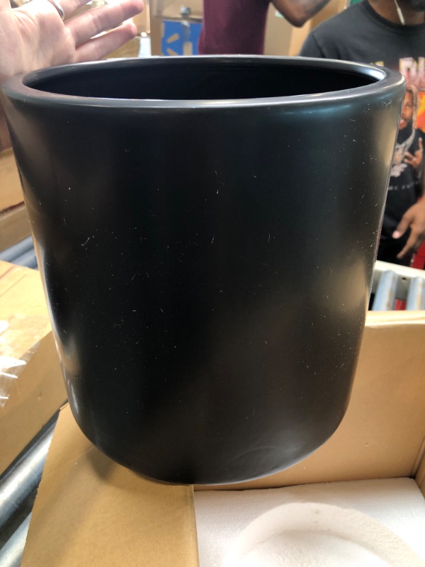 Photo 3 of black Devine Dev Ceramic Planter Pot with Drainage Hole