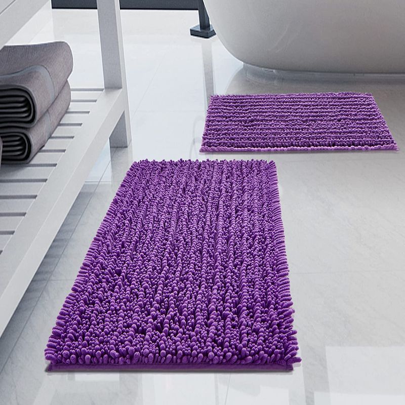 Photo 1 of 
H.VERONNEX Luxury Chenille Lavender Bathroom Rugs Sets 2 Piece, Thickened Hot Melt Rubber Bottom Bath Mats for Bathroom Non Slip,Bath Rugs Quick Dry Machine