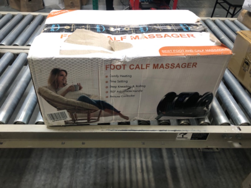 Photo 2 of TISSCARE Foot Massager-Shiatsu Foot Massage Machine w/ Heat & Remote 5-in-1 Reflexology System-Kneading, Rolling, Scraping for Calf-Leg-Ankle Plantar Fasciitis, Blood Circulation, Pain Relief Gray