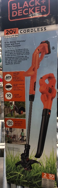 Photo 2 of BLACK+DECKER 20V MAX String Trimmer/Edger & Sweeper Combo with Easy-Fit All Purpose Glove (LCC221 & BD505L) 1 Battery Kit w/ Gloves,(BLOWER ONLY)