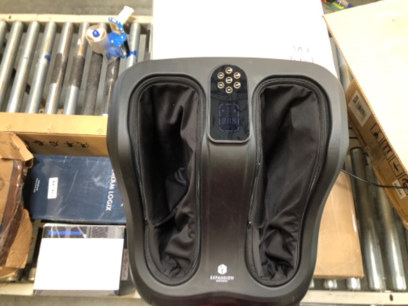 Photo 1 of Shiatsu Heated Foot and Calf Massager Machine to Relieve Sore Feet, Ankles, Calfs and Legs, Deep Kneading Therapy, Relaxation Vibration and Rolling & Stimulates Blood Circulation Black