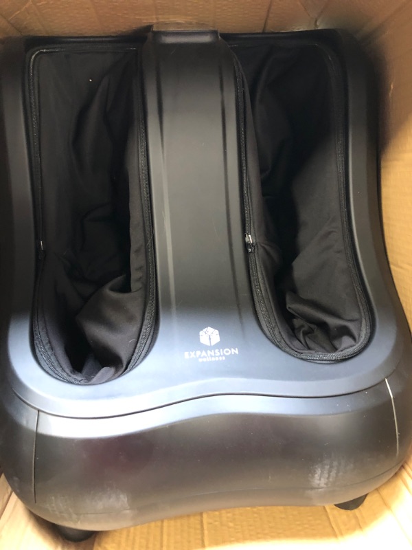 Photo 1 of Shiatsu Heated Foot and Calf Massager Machine to Relieve Sore Feet, Ankles, Calfs and Legs, Deep Kneading Therapy, Relaxation Vibration and Rolling & Stimulates Blood Circulation Black