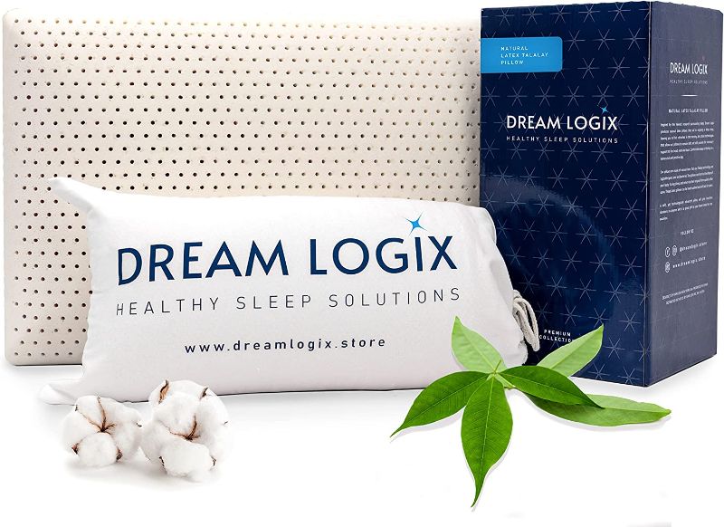 Photo 1 of Dream Logix Talalay Natural Latex Pillow - Side Back & Stomach Sleepers, Pillow for Sleeping, Medium Firm for Back (Firm, Queen Size 28''x16'')