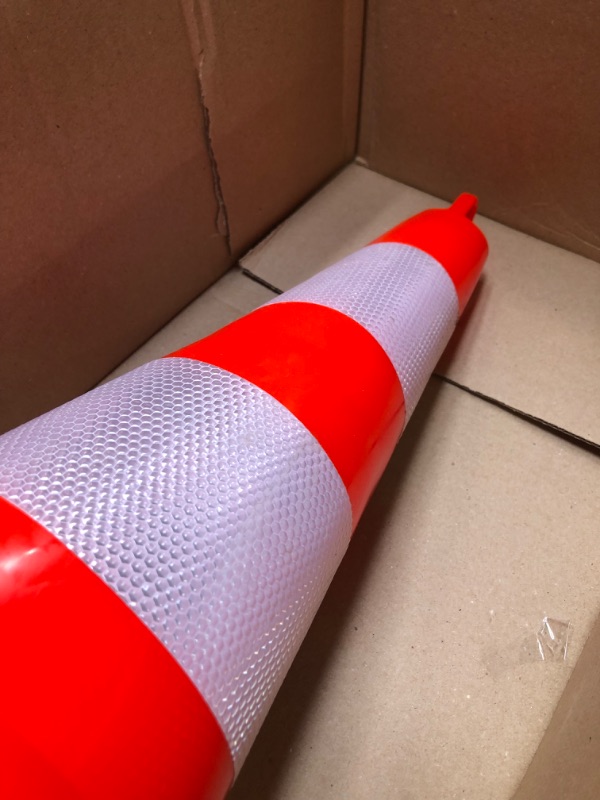 Photo 4 of BATTIFE 28'' inch Traffic Safety Cones 6 pcs with Reflective Collars, Durable PVC Orange Construction Cones for Home Road Parking Use