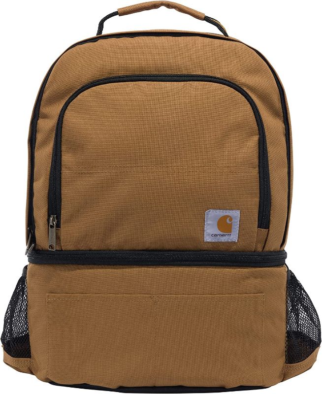 Photo 1 of Carhartt Insulated 24 Can Two Compartment Cooler Backpack, Backpack with Fully-Insulated Cooler Base, Carhartt Brown