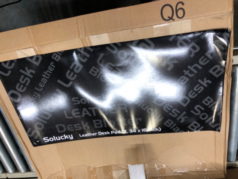 Photo 1 of Solucky Leather Mat Desk Pad & Blotter Protector, Flat, Non Slip, 34 x 16 Inches, Dark Brown, Ideal for Office and Home Dark Brown 34 x 16 in