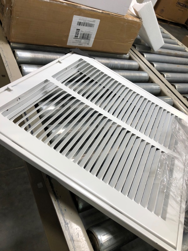 Photo 4 of 14"W x 14"H [Duct Opening Measurements] Steel Return Air Filter Grille [Removable Door] for 1-inch Filters | Vent Cover Grill, White | Outer Dimensions: 16 5/8"W X 15 5/8"H for 14x14 Duct Opening Duct Opening style: 14 Inchx14 Inch