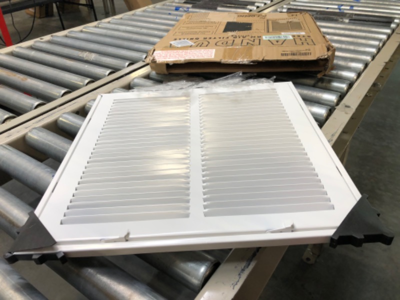 Photo 5 of 14"W x 14"H [Duct Opening Measurements] Steel Return Air Filter Grille [Removable Door] for 1-inch Filters | Vent Cover Grill, White | Outer Dimensions: 16 5/8"W X 15 5/8"H for 14x14 Duct Opening Duct Opening style: 14 Inchx14 Inch