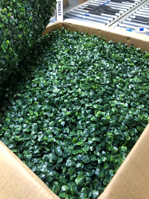 Photo 3 of Artificial Boxwood Panels,12Pcs 20" x 20" Grass Wall Panels, Artificial Boxwood Hedges Panels, UV Protection Privacy Hedge Screen, for Gardens, Fences, backyards Privacy Screen and Indoor Wall Decor 20"*20"-12PCS