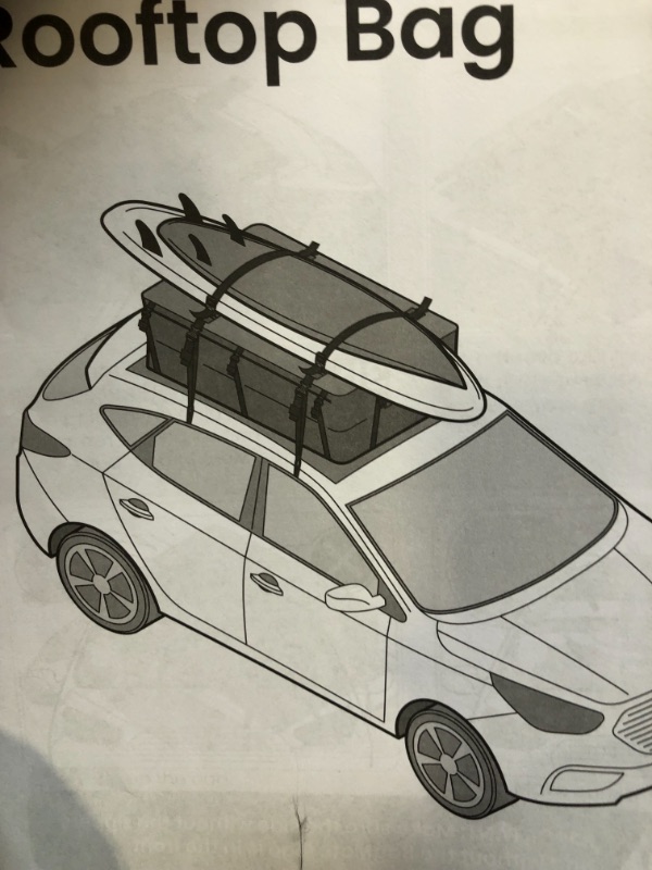 Photo 1 of BagMate Military-Grade Waterproof Roof Bag - Rooftop Cargo Carrier – XXL 23 Cubic Feet. with 4 Door Hooks, Zipper/Buckle Closure, Extra Strap – Black Roof Bag for Cars with or Without Rack XXL 23 Cu. Ft.