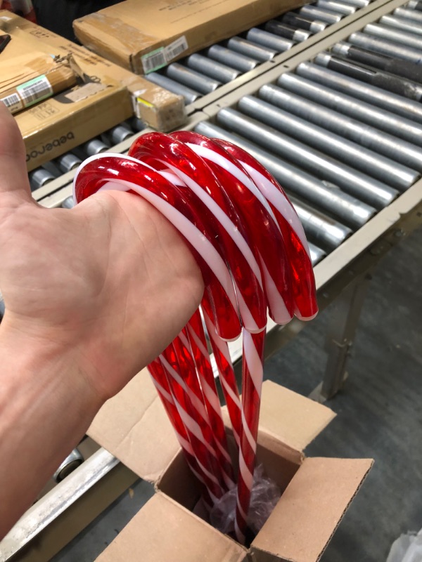 Photo 1 of Christmas Candy Cane Lights - 26Inch Xmas Pathway Markers Light Decorations, Light Up Candy Canes Light with 6 Tungsten Bulbs, Xmas Outdoor Light for Walkway, Yard, Home, Holiday Party Decor, 6 Pack